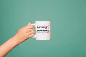 Canvakart Customized Logo with Slogan White Coffee Mug Design