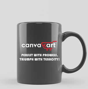 Canvakart Customized Logo with Slogan Black Coffee Mug Design